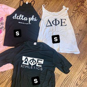 DPhiE Delta Phi Epsilon Sorority T-Shirt and Tank Bundle - Size Small